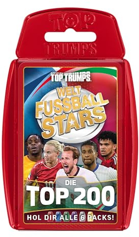 Top Trumps Weltfussballstars Top 200 Pack 1 Kartenspiel für Kinder – Klassisches Top 200 Pack 1 WFS Lernkartenspiel für Fußballfans – 2+ Spielern ab 6 Jahren – Deutsch