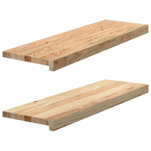 2 davanzali per finestre, in legno di rovere massiccio, 80 x 25 x 2 cm, non trattato, per interni, montaggio di ricambio, riparazione per edifici vecchi, con protezione termica e isolamento acustico
