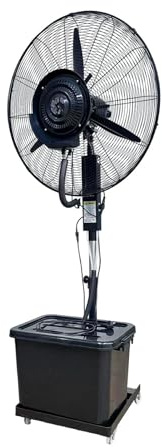 Romyqpipy Ventilador Nebulizador De Pie con DepóSito De Agua De 42L, 3 Velocidades, OscilacióN De 90°, Ventilador De Pedestal Exterior con Pulverizador, Enfriador De Aire para Taller Garaje PéRgola