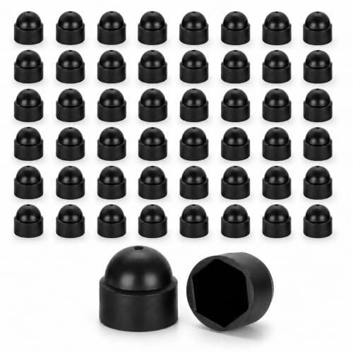 Cache-Écrou M10 Clé 17 Noir Antirouille, Capuchon Plastique pour Vis et Boulon Hexagonal, Cache Vis Haute Densité Contre Pluie et Rayons UV, Protection Extérieure, Lot de 50 Pièces