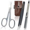YUMAYA® Juego profesional de uñas 3 piezas - tijeras de uñas, lima y pinzas incl. estuche | acero inoxidable | set de manicura - estuche de uñas - set de cuidado de uñas