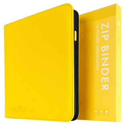 Vault X 12-Taschen-Trading-Kartenordner mit Reißverschluss, 480 Karten, Premium Exo-Tec-Albummaterial (Gelb)