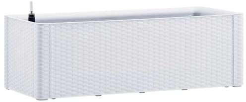 vidaXL Lit Surélevé de Jardin avec Système d'Arrosage Jardinière Boîte à Fleurs Bac à Plantes Boîte de Plantation Patio Extérieur Blanc 100x43x33 cm