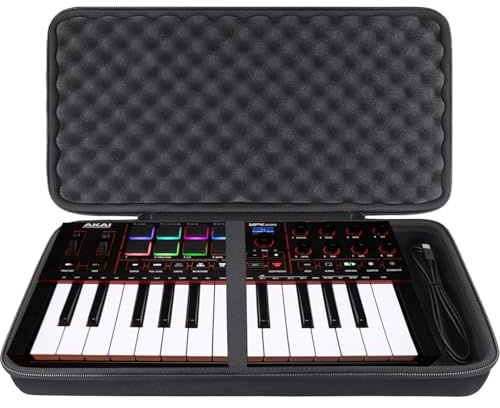 Khanka Hard Travel Case Replacement for Donner DMK 25 MIDI Keyboard Controller Music Mini Key With 8 Backlit Drum Pads, 4 Knobs 4 control faders MIDI Controller,Case Only