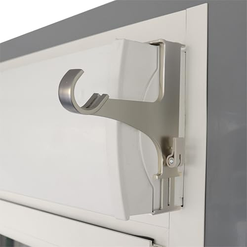 Store & Menuiserie 2.0 Set di 2 supporti – senza foratura adesivi – per asta per tende ø20-28 mm fissaggio tensione su baule, tapparelle rotanti, altezza 14-24 cm, colori gelo, qualità francese,