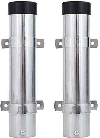 9Tong Acier Inoxydable Porte Canne à pêche Support de Canne à Montage Mural Supports de Poteaux de Bateau latéraux Marins Kayak Eau salée Eau Douce 2Pcs