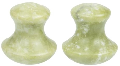 minkissy Gua sha strumento a 2 pezzi, pietre di giada per massaggio facciale, Guasha massaggiante testa prodotto a forma di fungo per grattare la testa, pietre da spa per massaggio collo e corpo