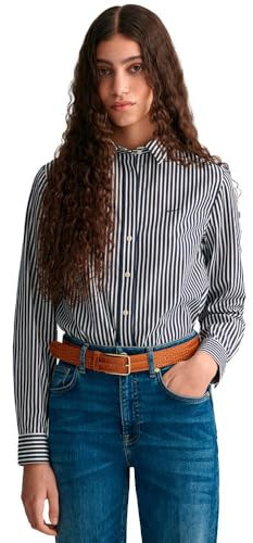 GANT Blusa a Rayas de Popelina para Mujer, Azul Clásico, 40