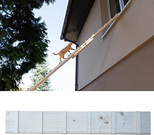 Katzenleiter Katzentreppe Katzenstufe für Balkon Treppe 1 m mit Metallhaken
