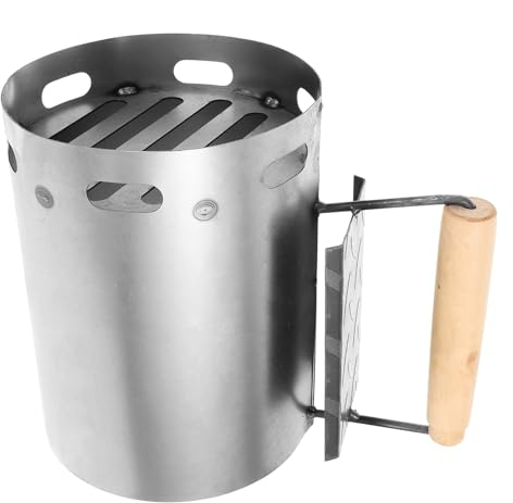 Veemoon Holzkohleeimer Aus Eisen Zum Anzünden Für Grillen Draußen Mit Lüftungsschlitzen Für Camping Und Bbqs Hoher Verschleißfestigkeit