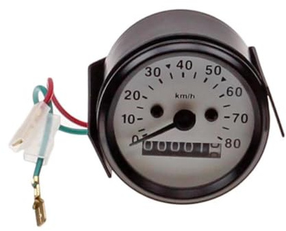 Tacho 60mm beleuchtet, Weißes Ziffernblatt, 80 km/h passend für Hercules Prima 2 3 4 5, Simson S50 S51 S70, Zündapp, Kreidler, Puch – Klassik Mofa Moped Tachometer Oldtimer