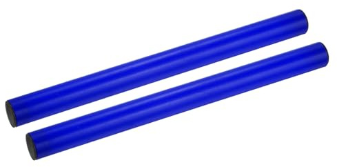 M METERXITY 2 Pack Junior Relay Track Baton - Smooth Plastic Hollow Tube with End Cap, Apply to Team Building/Relay Races/Athletics Sports Game (Blue)