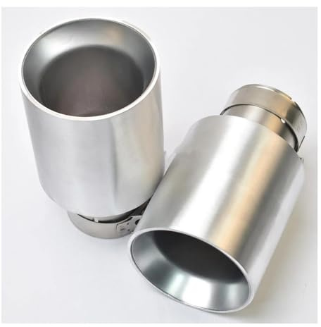 Auto Terminali di scarico Punta Del Silenziatore Con Copertura In Alluminio Lucidato Con Bordo Di Uscita Smussato Per Auto Da 1 Pezzo Tubo di scappamento finale(IN 76 Out 105 mm)