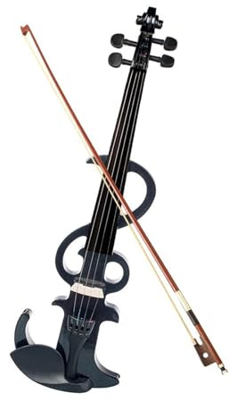 Violino Elettrico 4/4 Dimensioni In Legno Massello Colore Nero Violino Silenzioso Livello Studente Con Custodia Per Il Trasporto