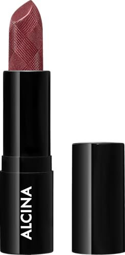 ALCINA Lipstick metallic rose - Lippenstift mit edler Prägung - intensive, hochpigmentierte Farbe - kein Absetzen in Lippenfältchen - langanhaltender Glanz mit Glitzerpartikeln - Schimmer-Finish