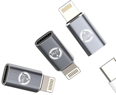 Adaptador USB C hembra a para Lightning macho (3 paquetes)Conector carga rápida 27w para iPhone 14 pro Convertidor Cable Type C para Apple MFi Certified Tipo C Cable para iPad Adaptadores Cargador