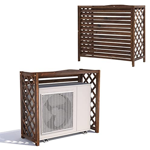 FGDIUCVN Copertura Nascosta per condizionatore d'Aria da Giardino, Supporto per Fiori in Legno massello per Esterni, Schermo per Recinzione per condizionatore d'Aria con Pompe di Calore in