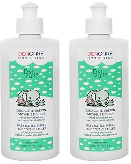 DEACARE BABY KIT DI 2 FLACONI DI DETERGENTE BIBERON, STOVIGLIE E GIOCHI DA 400ML L'UNO.