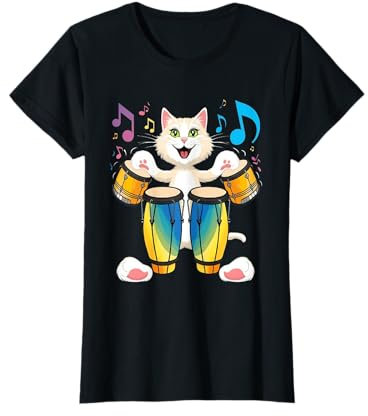 Katze spielt Bongo T-Shirt