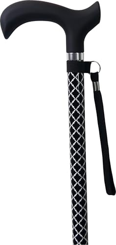 Identidades, Bastón de Caminar, Fijo, Robusto de Aluminio, Ligera, Mango Confort, Altura Ajustable, Resistente hasta 110 kg, Patrón Damier