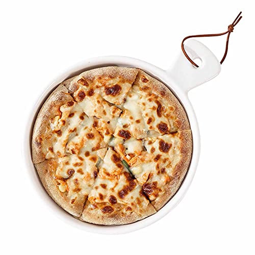 Porzellan-Backformen-Set – große runde Pizzablech mit Griff, Speiseteller, Kuchenteller, Quicheform