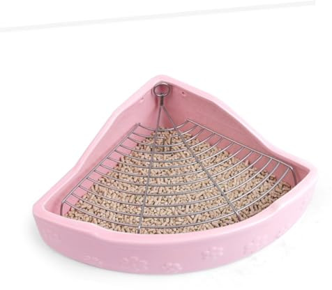 Yardwe Inodoro De Cerámica para Mascotas Baños para Conejos Lavabos Anti-mordeduras para Cobayas Inodoro De Limpieza para Pequeños Animales De Color Rosa