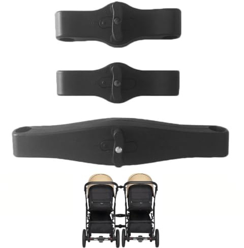 Spalivivre Lot de 3 Connecteurs pour Poussette, pour YOYO/Yoga/VOVO | Polypropylène, Assemble Deux Poussettes Simples, Crochets Sécurité, Noir