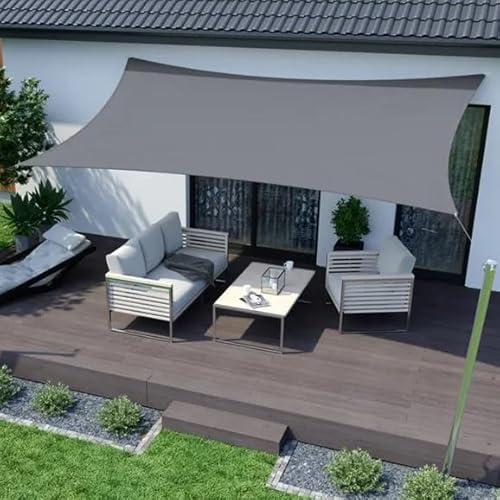 jarolift Basic Sonnensegel Rechteckig, Wasserabweisend, Sonnenschutz Sichtschutz für Terrasse Garten Balkon, Polyestergewebe 400 x 300 cm, Anthrazit