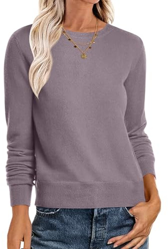 ANRABESS Sweaters for Women Long Sleeve Lightweight Fall Outfits | Crewneck Soft Basic Knit Pullover,2026 Fall Fashion Outfits,Casual Work Top,Travel Vacation All Day Wear,Winter Layer Clothes