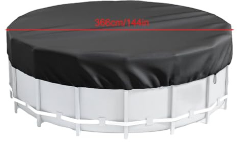 Telo per piscina rotondo, copertura per piscina rotonda | Coperture per piscine interrate per piscine fuori terra | Resistente allo strappo, protezione estiva per piscina, accessori, impermeabile, ant
