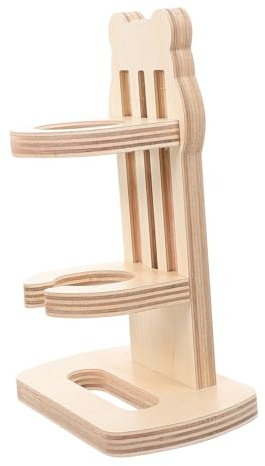 Abaodam Hamster Bottle Stand Adjustable Bamboo Water Bottle Rack for Small Animals Rabbit and Chinchilla Accessory Pet Feeding Waterer