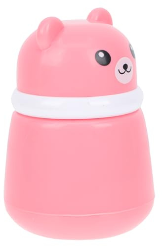 ELAYARD Große Rosa Aufbewahrungsbox für Babypuder mit Niedlichem Bärenmotiv Pp und Schwamm Material Einfache Einhandbedienung für Babypuder zu Hause