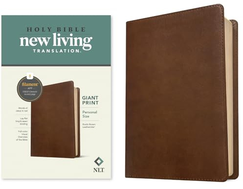 NLT Personal Size Giant Print Bible, Filament Edition, Brown: New Living Translation, Rustic Brown, Leatherlike, Personal Size, Giant Print