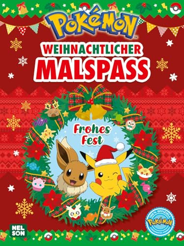 Pokémon Activity-Buch: Weihnachtlicher Malspaß: Mit über 60 festlichen Motiven und Geschenkanhängern zum Ausmalen | Malbuch für Kinder ab 4 Jahren