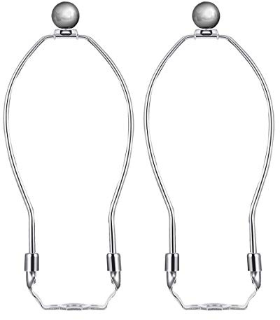 2 Pcs 8 inch Lamp Harp Holder for Table and Floor Lamps (Chrome Polished)