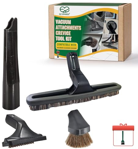 EZ SPARES Vacuum Attachments Kit Compatible with Rainbow Vacuum – Horsehair & Floor Brushes, Crevice Tool, Wand Accessories(4 Pack)