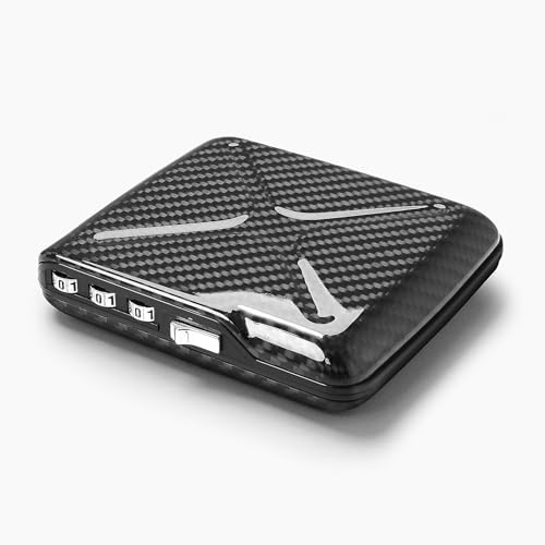 Cartera de fibra de carbono con código RFID. Modelo: CODE WALLET | Código de 3 dígitos para mayor seguridad. Acceso rápido a los mapas. Hasta 10 tarjetas & billetes. Protección RFID.