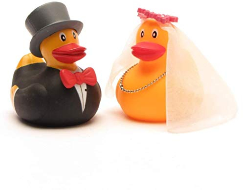 Duckshop Pato de baño para novia y novio, pato chirrido, longitud: 6 cm