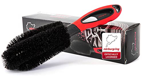 Nürburgring® Felgenbürste Xtreme für eine eindrucksvolle Reinigung bis tief ins Felgenbett - Schonende Pflege von Stahl- und Alufelgen - Premium Felgenbürste für Alufelgen