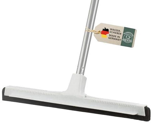 Wasserschieber 43 cm mit Stiel, Bodenabzieher Wasserabzieher Gummiabzieher, Wasser Abzieher Schieber für Boden