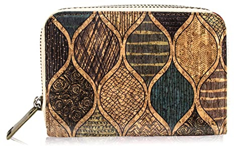 CorkAllin Kork Geldbörse für Damen: Umweltfreundliches, veganes Portemonnaie aus natürlichem Kork mit Kartenhalter, Münzfach und Reißverschluss - perfekt für den täglichen Gebrauch und Reisen