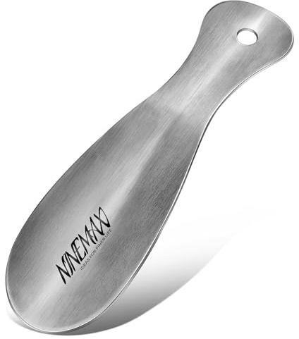 NINEMAX Metal Shoe Horn, Small Travel Shoehorn for Men Women Kids, Portable Stainless Steel Shoe Spoon Helper 7.5'' (Pack of 1)