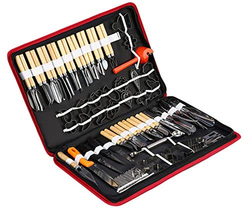 80PCS Set di Coltelli da Intaglio per Frutta in Acciaio Inossidabile Kit di Strumenti per Intaglio Culinario per Guarnire Frutta e Verdura Tagliare Affettare e Sbucciare