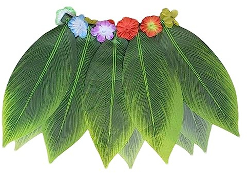 Chaies Hawaii Rock Palmblätter Minirock Hawaii Rock Hawaii Kostüm HulaRock Blätter Blumen Rock Palmblätter Hibiskus Blumen Gras Rock Für Erwachsene Kinder Elastischer Hawaii Rock Für Kostüm Sommer