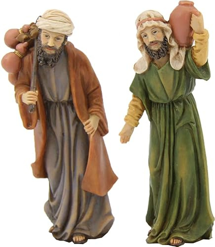 FADEDA 2X Karawanenbegleitung/Höhe:10 cm/handbemalt/detailgetreue Krippen Figuren - Weihnachten Tisch Dekoration Krippe Zubehör