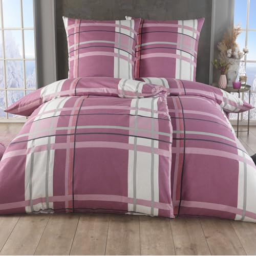 MALIKA 4 teilige kuschelige Baumwolle Soft Fein Biber Bettwäsche 135x200 + 80x80 Kissenbezug, flauschig warme Winter Bettbezug, Größe:2X 135x200 + 2X 80x80, Design - Motiv:Design 3