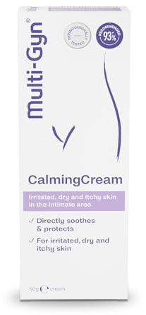 Multi-Gyn Calming Cream 50g – Crema Íntima Calmante Mujer – Alivio Inmediato de Picor Vaginal Externo, Irritación y Sequedad – Con Aloe Vera, Sin Fragancia, Testada Dermatológicamente, Uso Diario