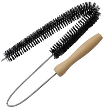 Zerodeko Cepillo de Limpieza Flexible para Ventilación y Tubos con Mango de Madera y Cerdas Gruesas para Eliminar Secadoras y Limpiar de Refrigerador Uso Doméstico y Seguro