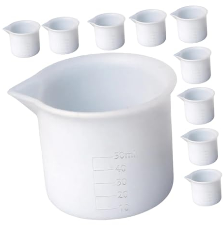 Cabilock 12 Pezzi Misurino in silicone caraffa graduata tazza di latte in scaglie - Tazza misuratrice - Muffe resina epossidica stampo in resina tazza di miscelazione per resina misurini