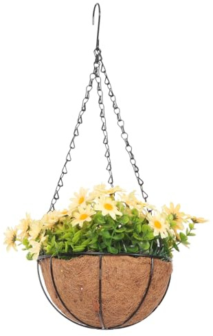 Luxshiny Planta Colgante De Flores Artificiales Cesta De Decoración para Jardín y Hogar para Balcones y Patios Diseño Moderno y Estilo Natural